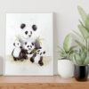 Obraz akwarelami pandy